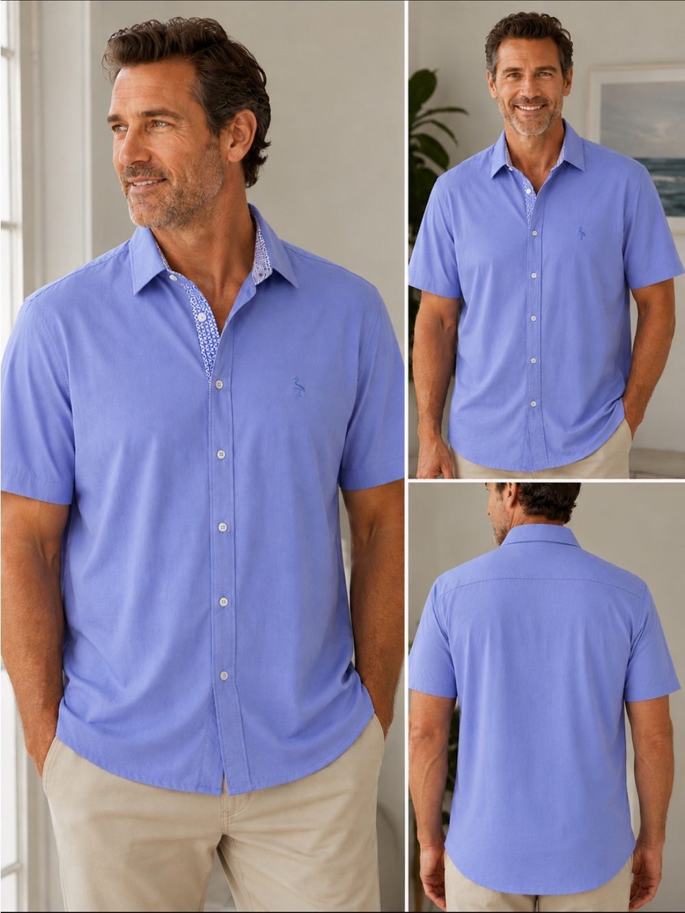 TailorByrd Collection Men’s XXL Cloudberry Blue Short Sleeve Button Down Shirt